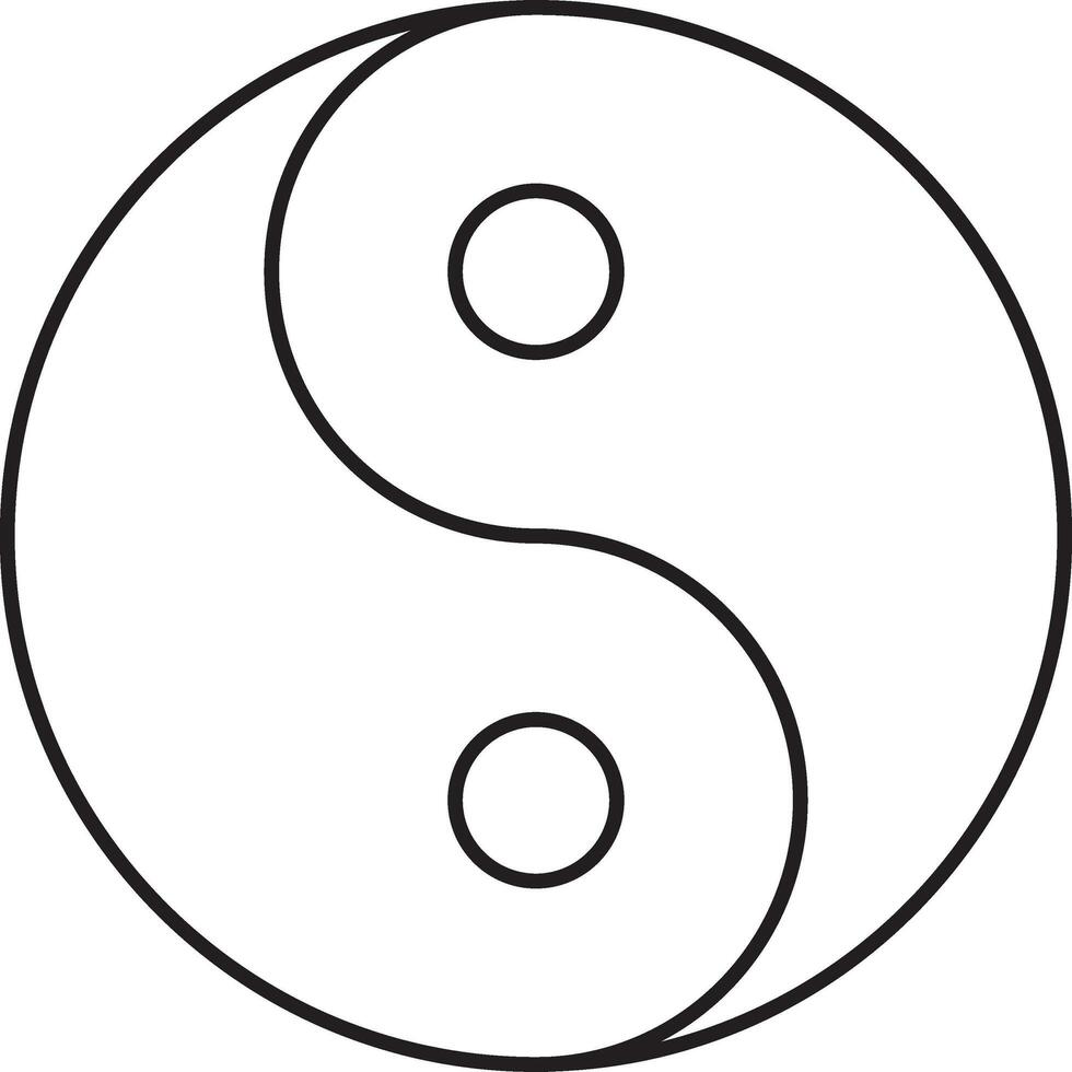 Isolated Yin Yang Symbol Icon In Line Art. vector