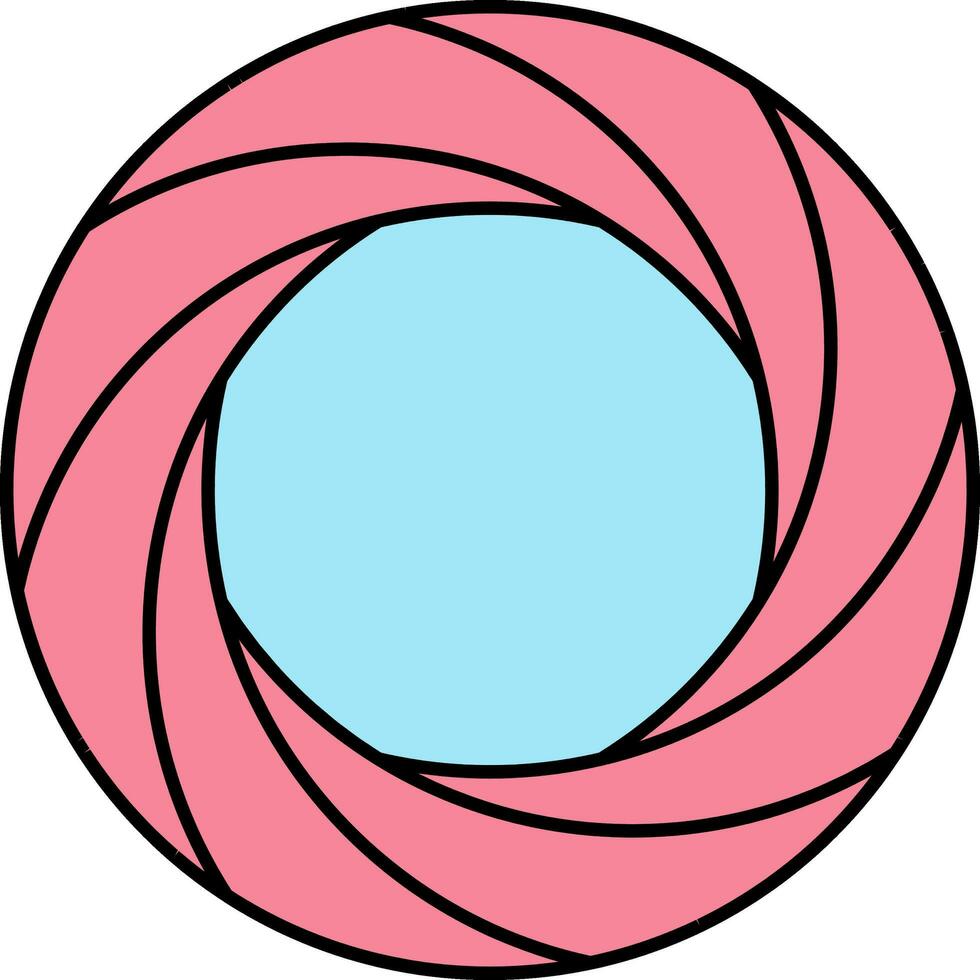 Flat Style Camera Shutter Pink and Blue Icon. vector