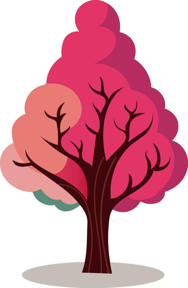 ilustración de árbol icono en rosado color. vector