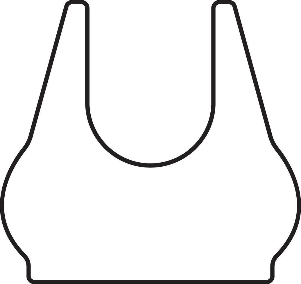 Isolated Women Sport Bra Or Brassiere Icon In Thin Line Art. vector