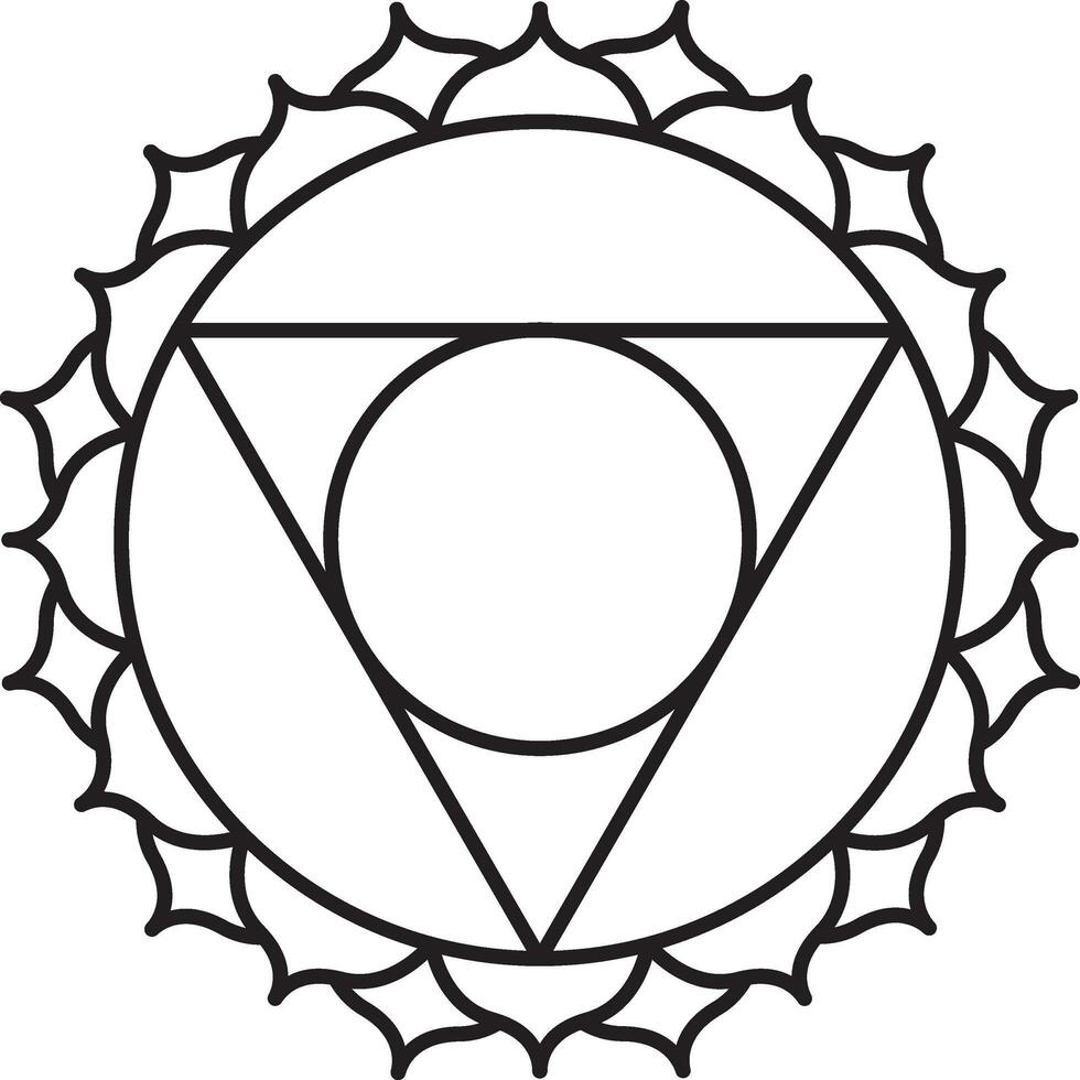 Illustration Of Anahata Symbol Icon In Line Art. vector