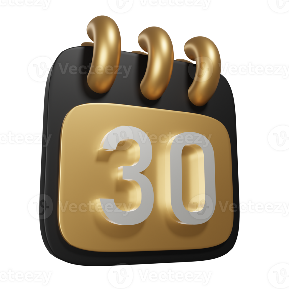 3D RENDER BUSINESS AND FINANCE ICONS CALENDAR png