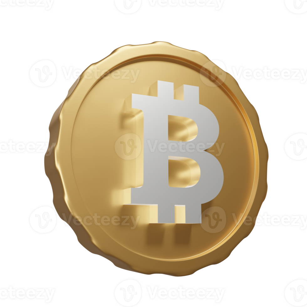 3D RENDER BUSINESS AND FINANCE ICONS BITCOIN png