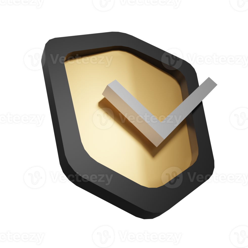 3D RENDER BUSINESS AND FINANCE ICONS SAFE SECURITY CHECK png