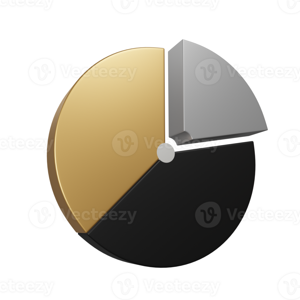 3D RENDER BUSINESS AND FINANCE ICONS PIE CHART png