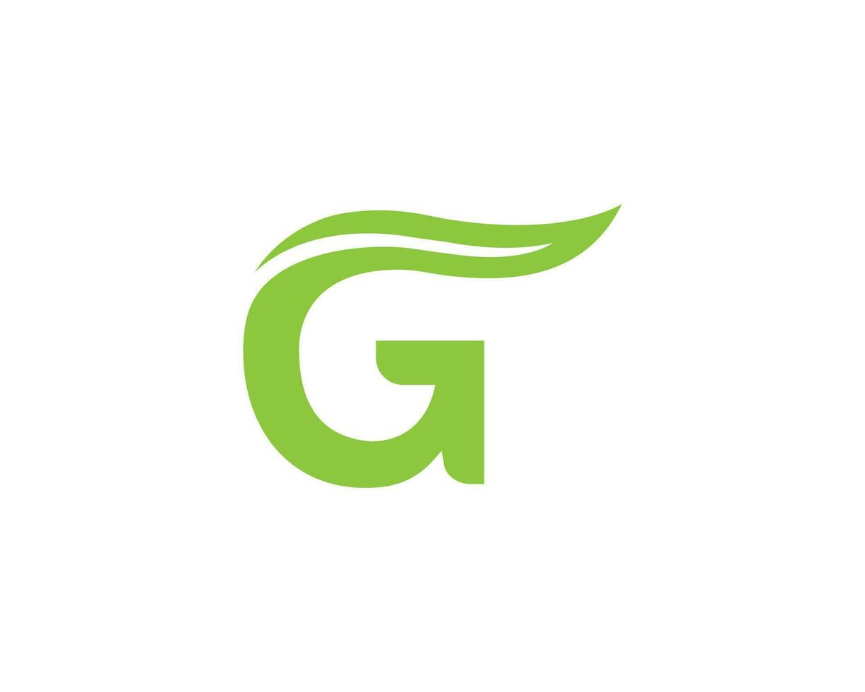 Letter G Logo Leaf Symbol Logo Design Vector. vector