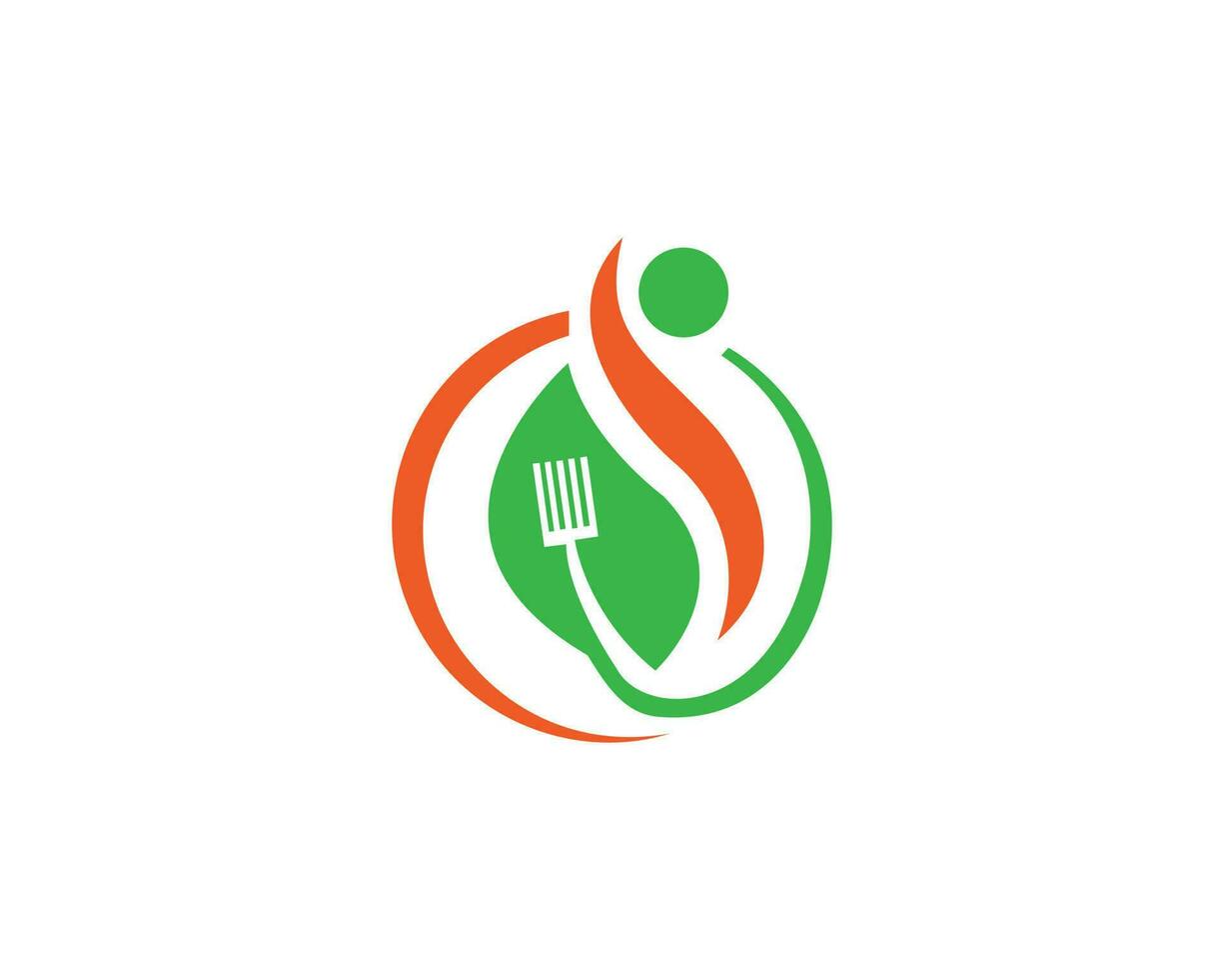 Natural Food Logo Design Concept Vector Template.