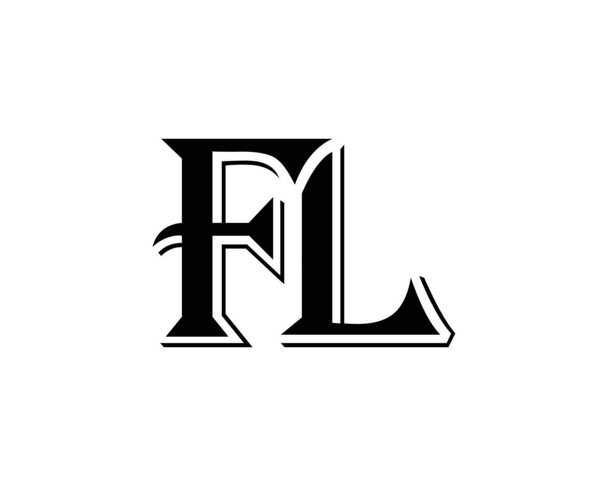 iniciales Florida letra logo diseño concepto. vector