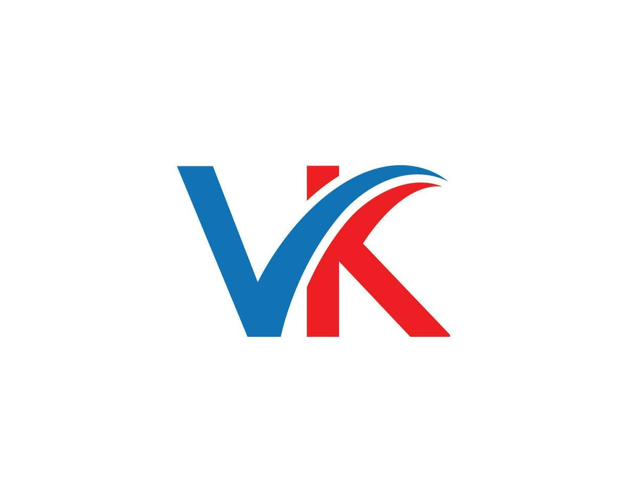 Alphabet Letter VK Creative Logo Icon Design Concept Vector Template.