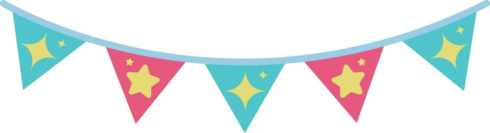 Triangle Colorful Cute Party Flags Illustration Special Style vector
