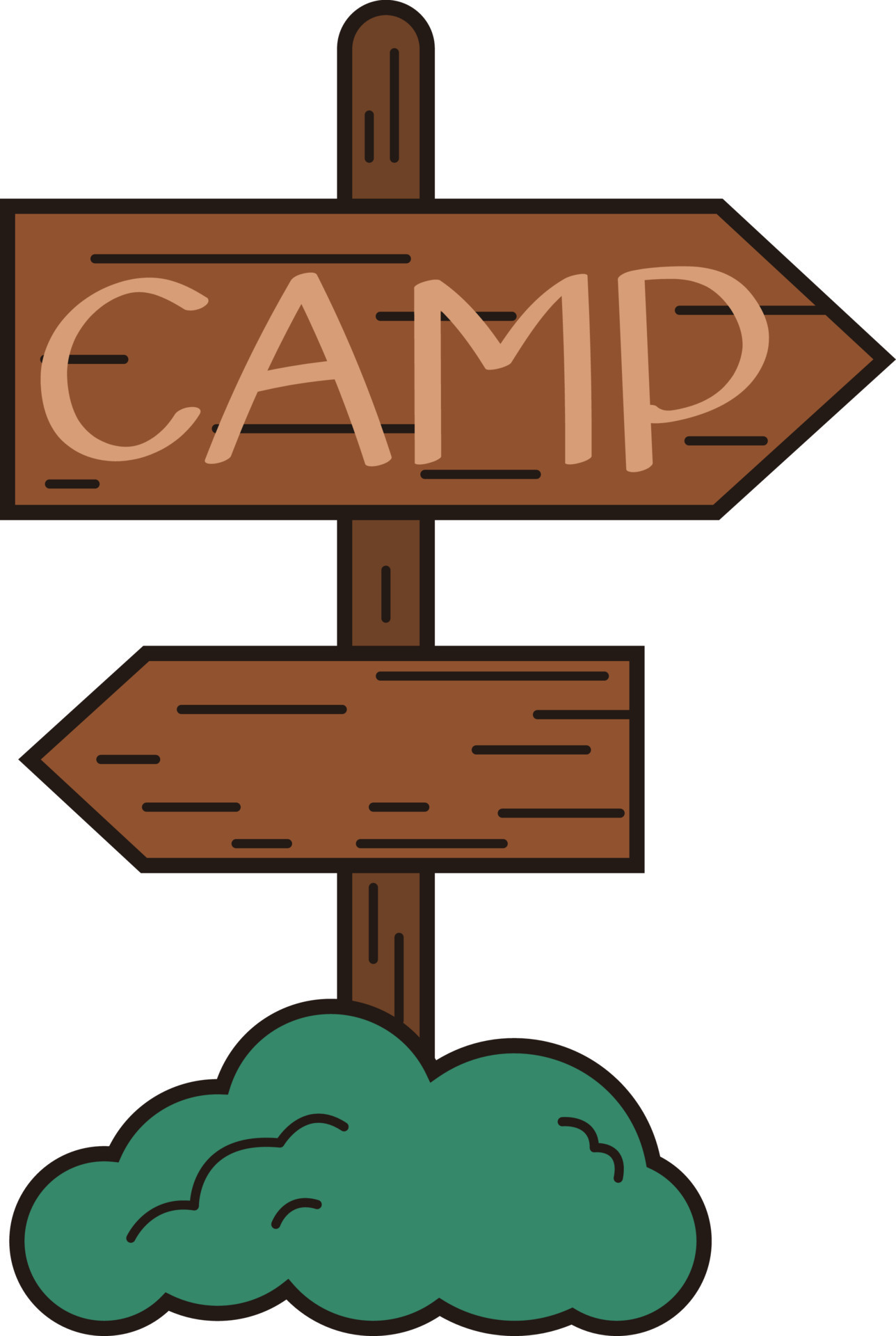 Campsite Wooden Signpost Camping Pointer Illustration Graphic Element Art  Card 24544656 Vector Art at Vecteezy