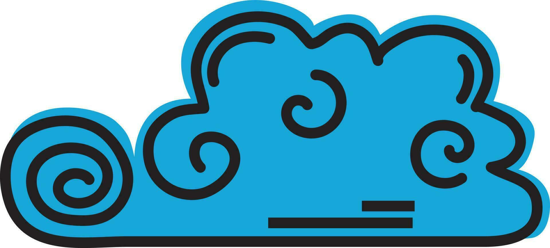 Fluffy Cloud Sky Cartoon Character Illustration Graphic Element Art Card vector