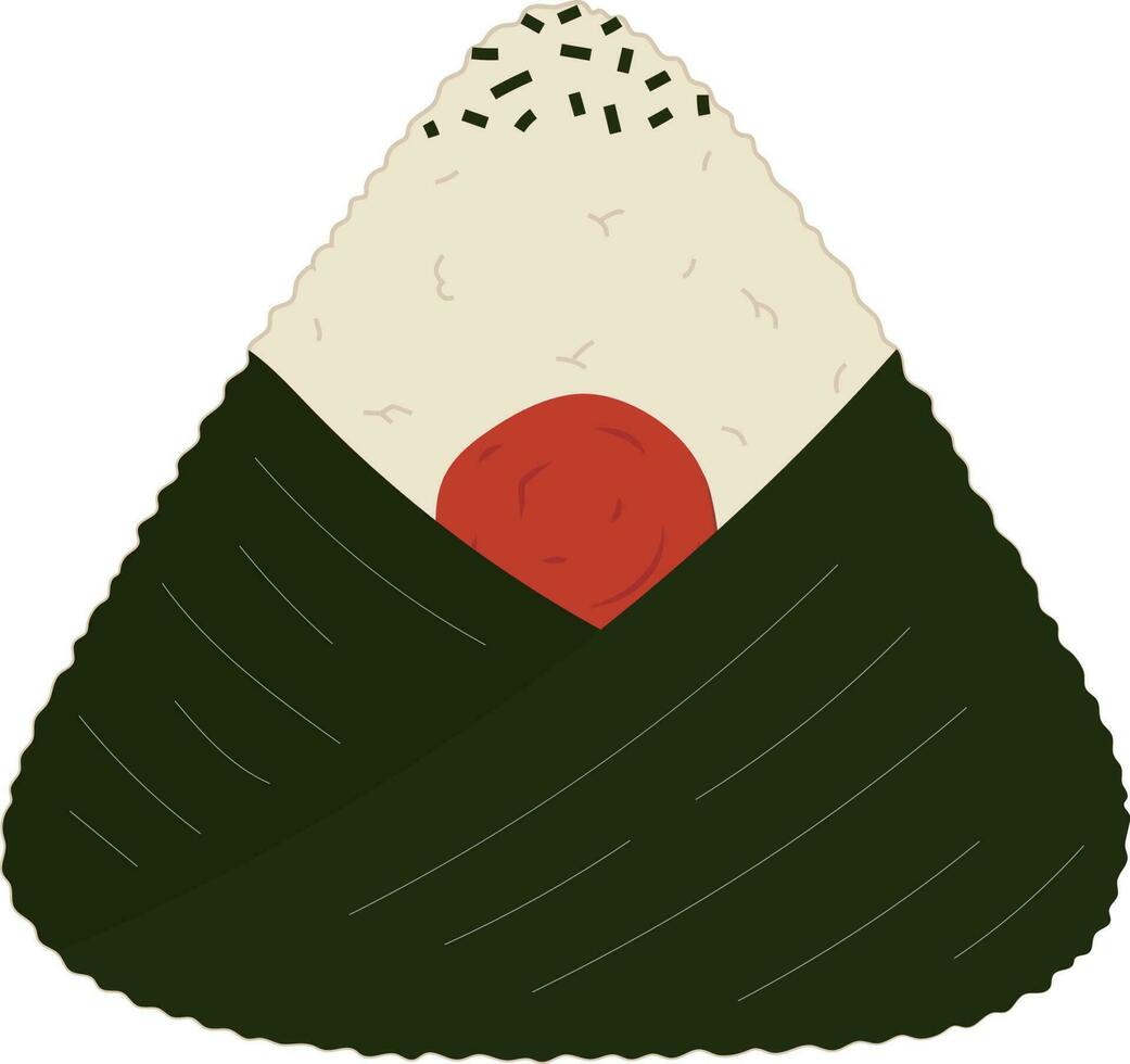 Japanese Onigiri Rice Ball Cuisine Illustration Graphic Element Art Card vector