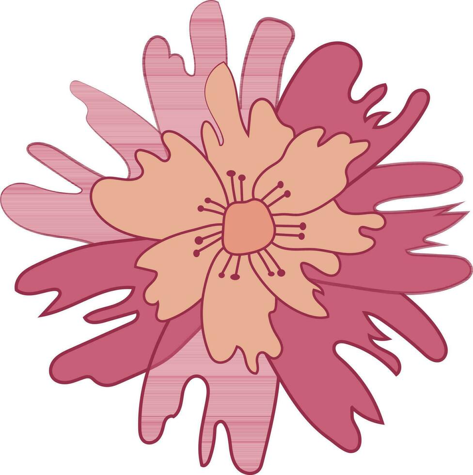 Pink Flower Illustration Design Graphic Element Art Card vector