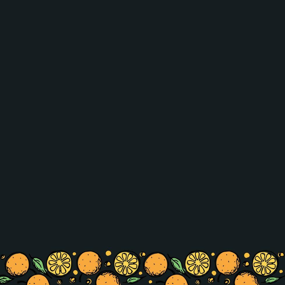 Fruit frame. Orange background vector