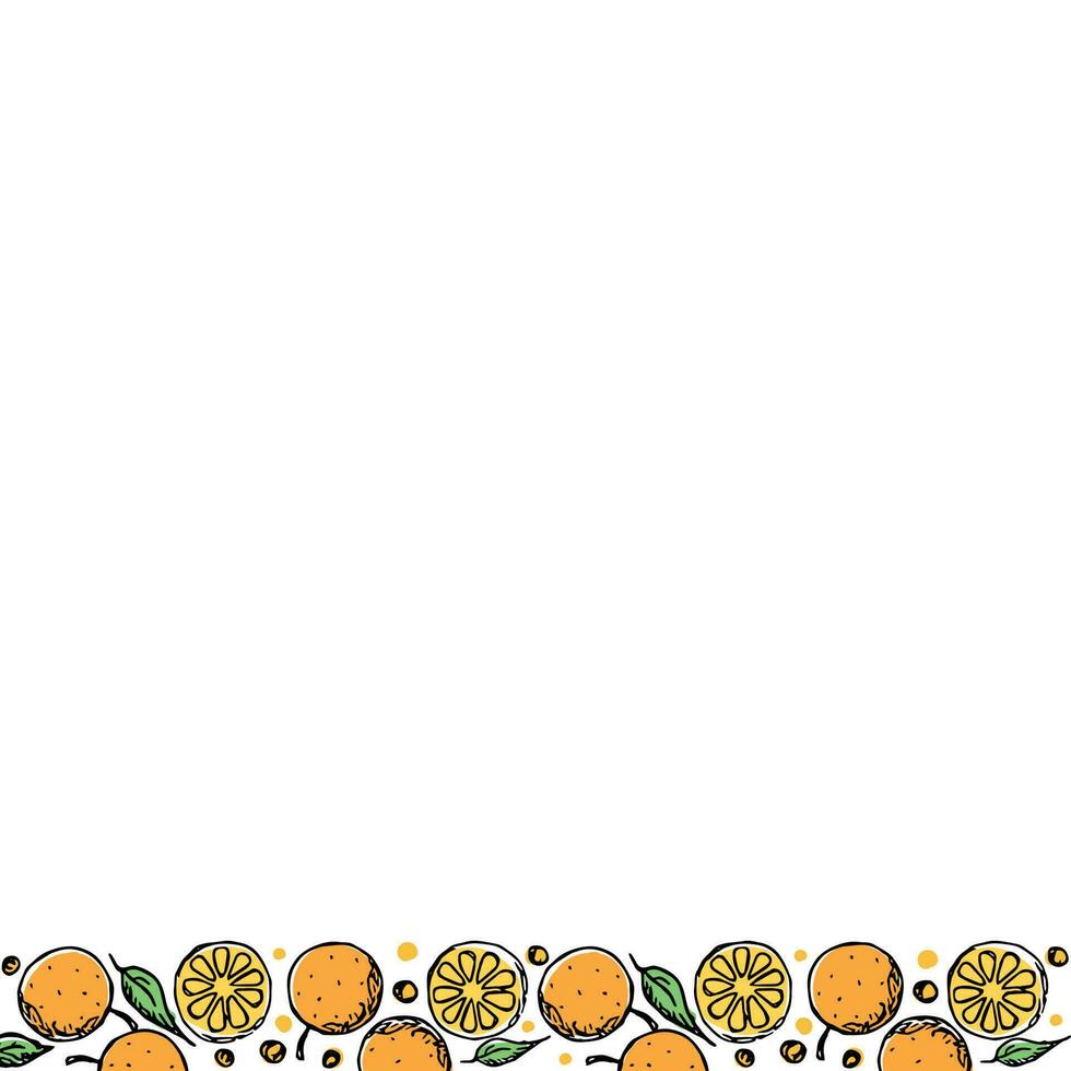 Fruit frame. Orange background vector