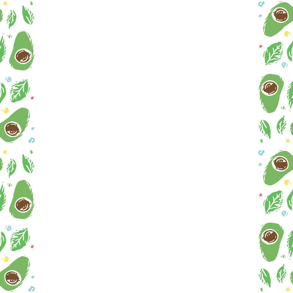 Avocado background with place for text. Drawn avocado illustration vector