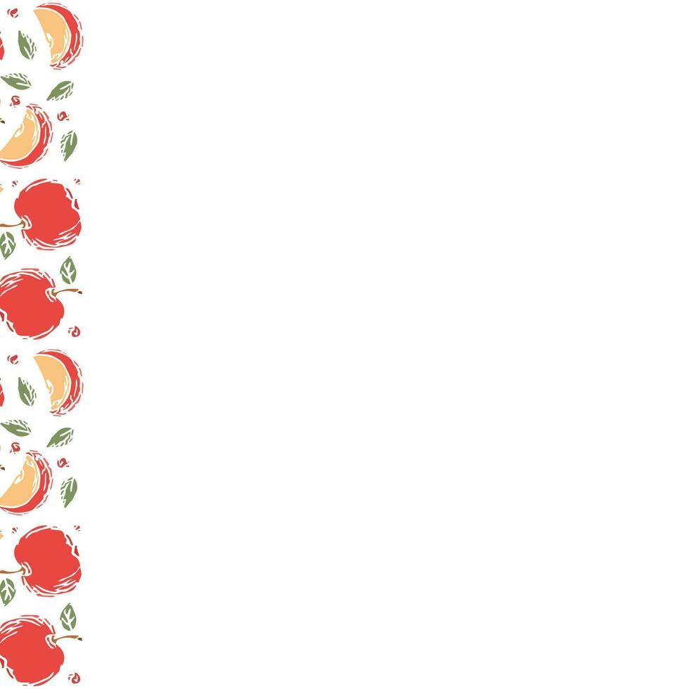 Apple background with place for text. Drawn apple illustration vector