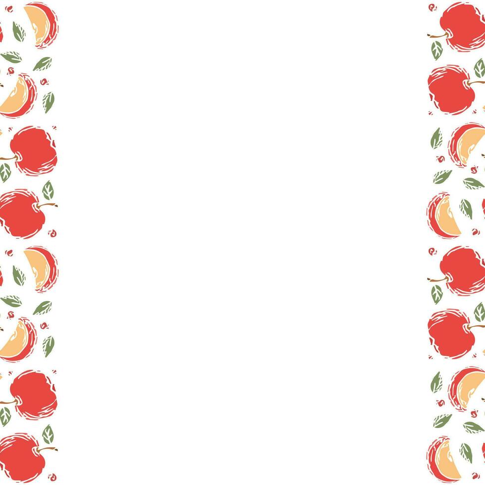 Apple background with place for text. Drawn apple illustration vector