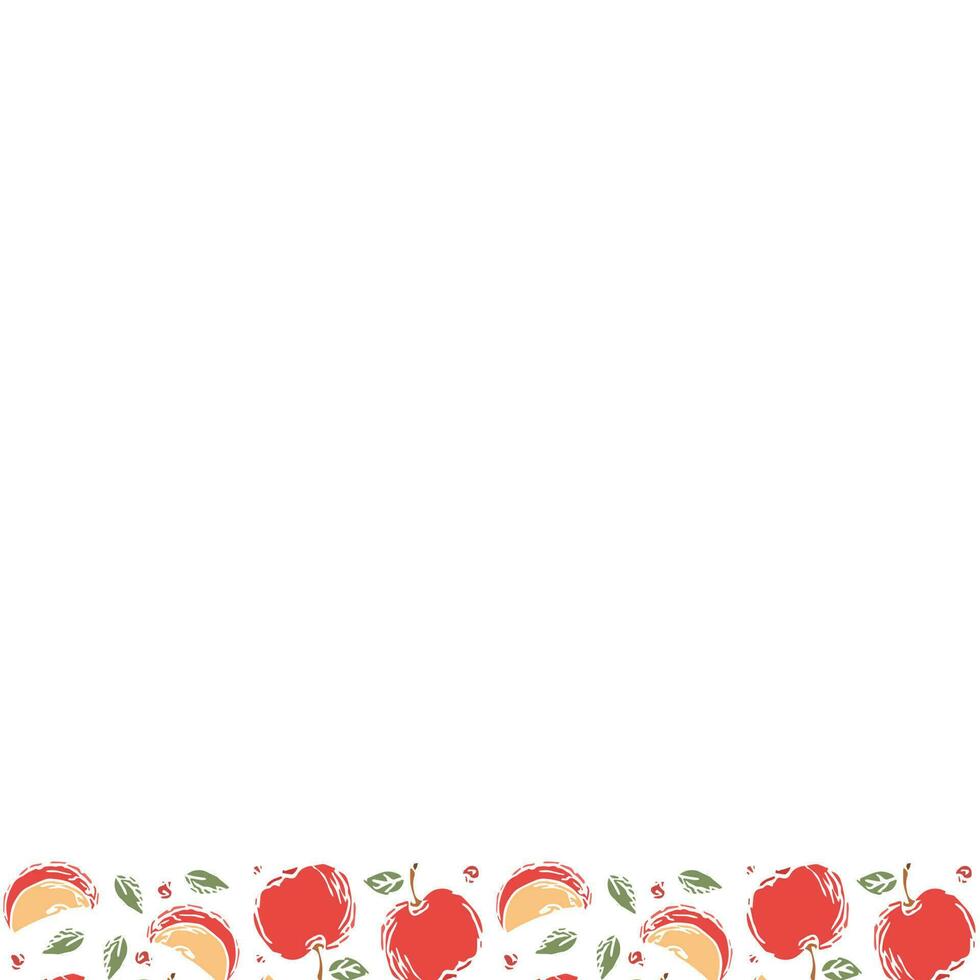 Apple background with place for text. Drawn apple illustration vector