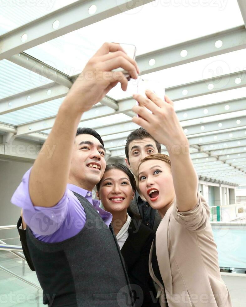 Young south east Asian middle eastern man woman student business colleague photo