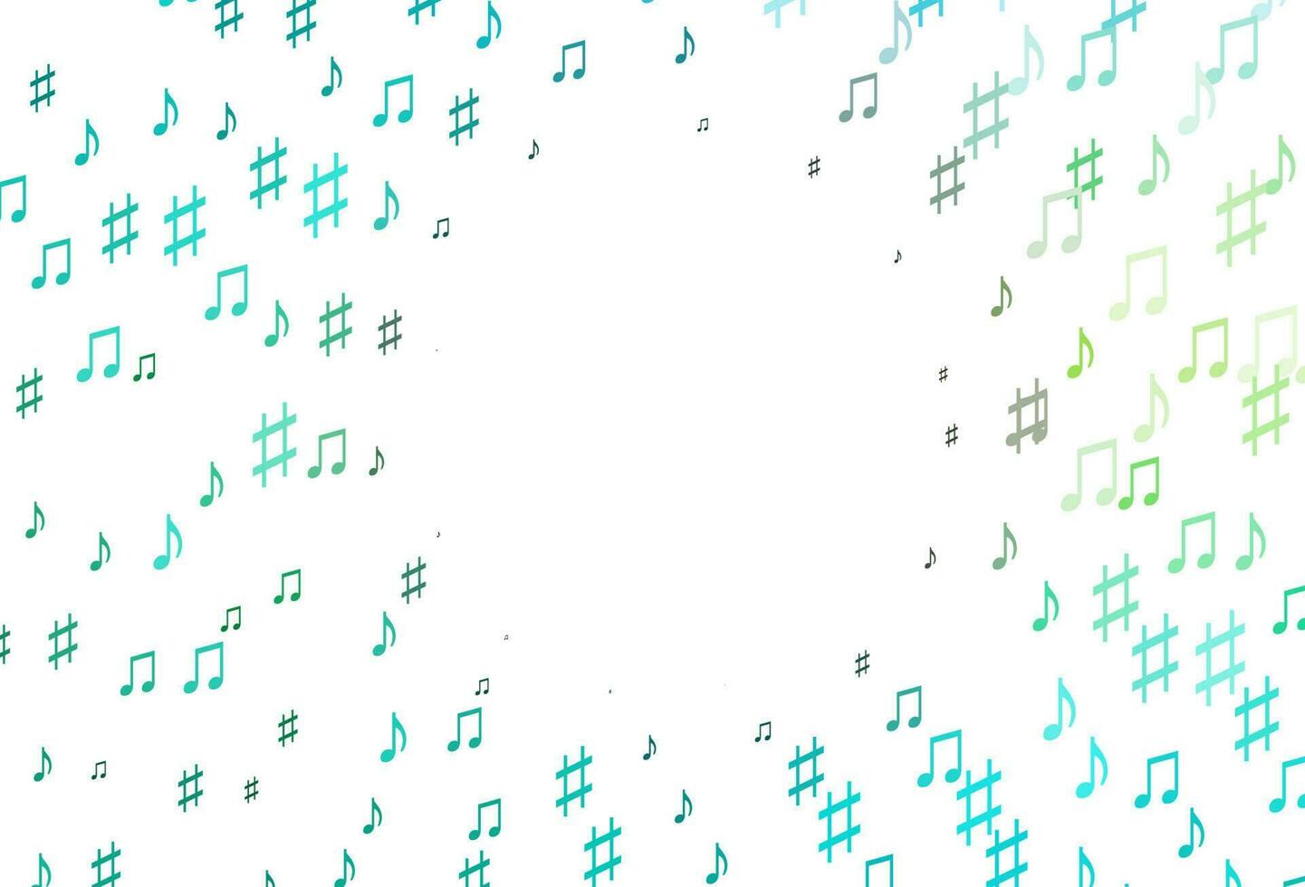 Light Green, Yellow vector backdrop with music notes.