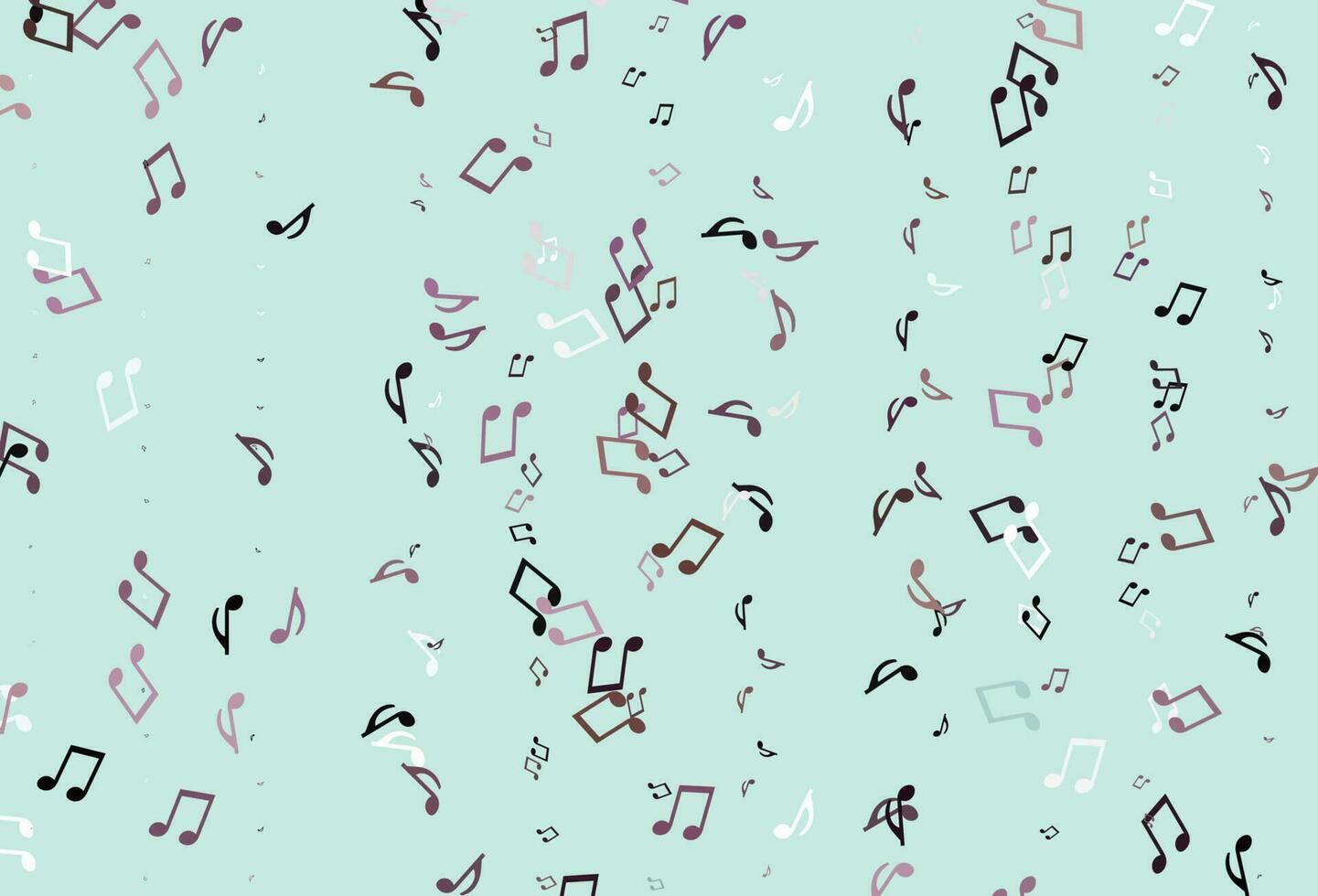 telón de fondo de vector de colores claros con notas musicales.
