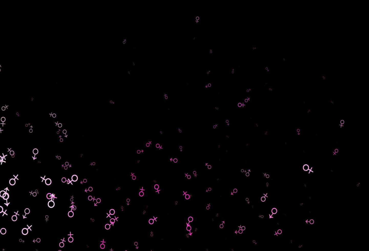 patrón vectorial rosa oscuro con elementos de género. vector