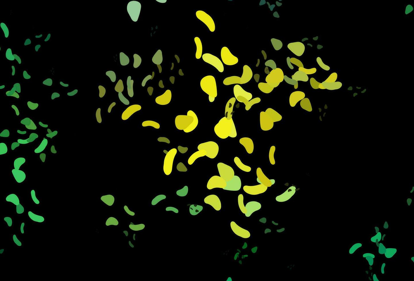 Fondo de vector verde oscuro, amarillo con formas abstractas.