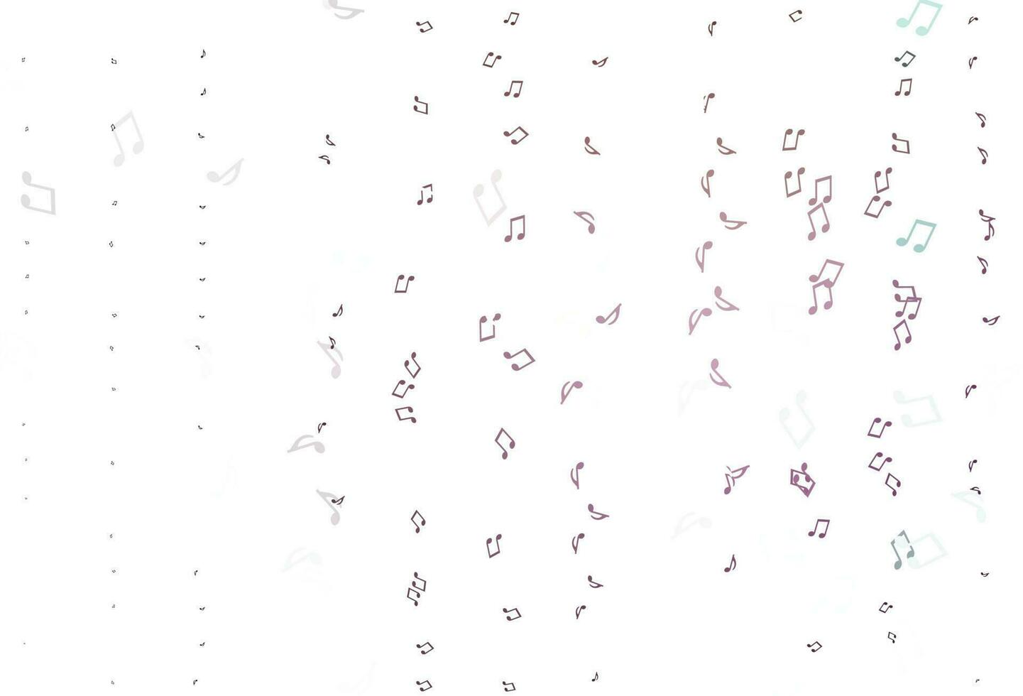 textura de vector rosa claro con notas musicales.