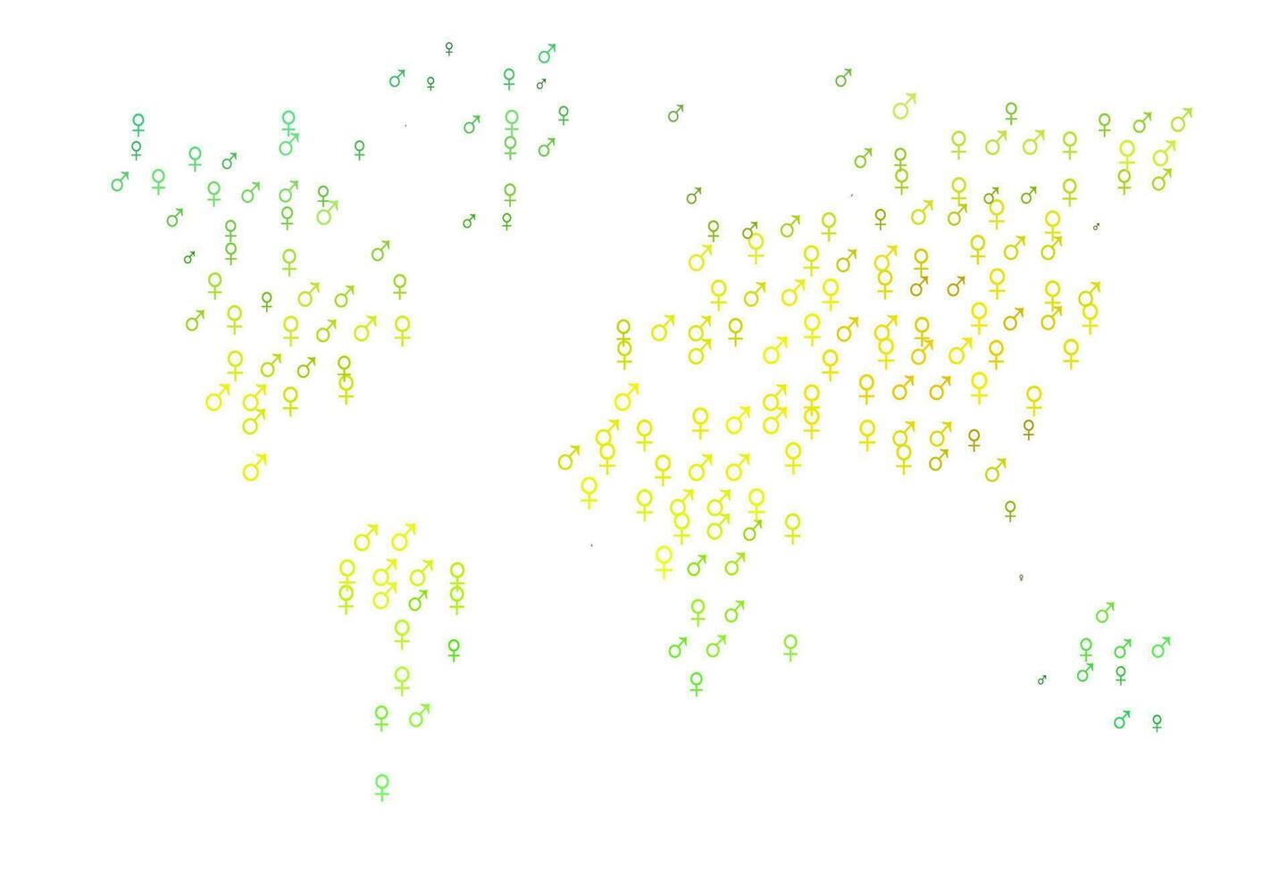 patrón de vector verde claro, amarillo con elementos de género.