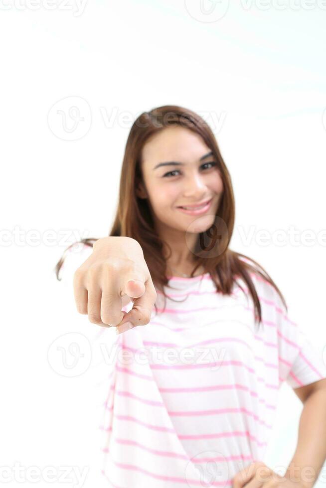 Yong south east Asian middle eastern Caucasian youth man woman in casual dress walk talk fun sit at table book notebook pen laptop computer study think read on white background photo