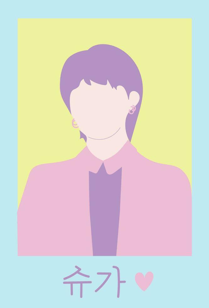 kpop tarjeta fotográfica ilustración vector