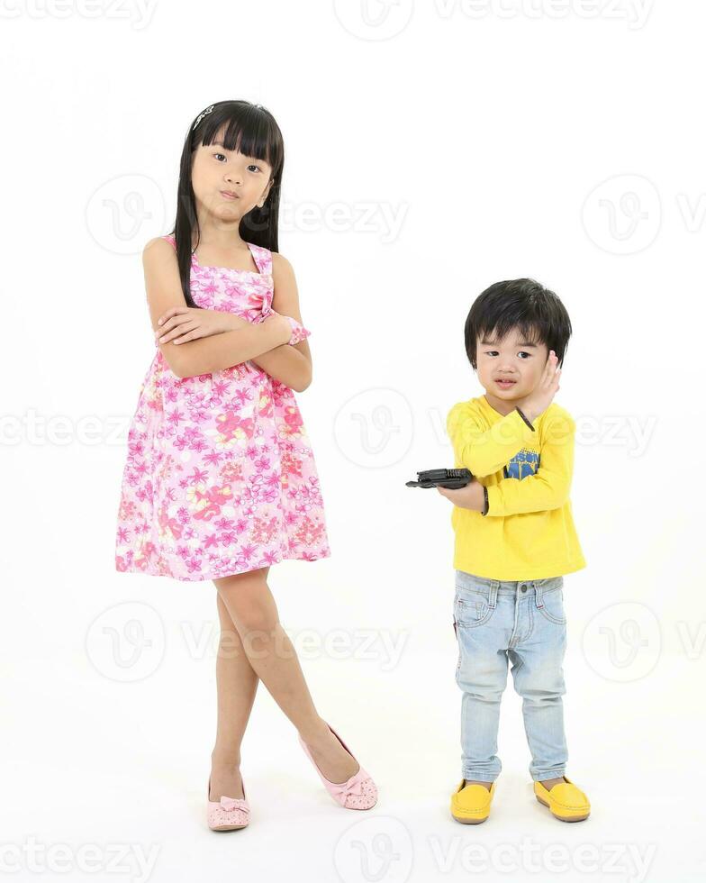 South East Asian young father mother daughter son parent boy girl child activity indoor photo