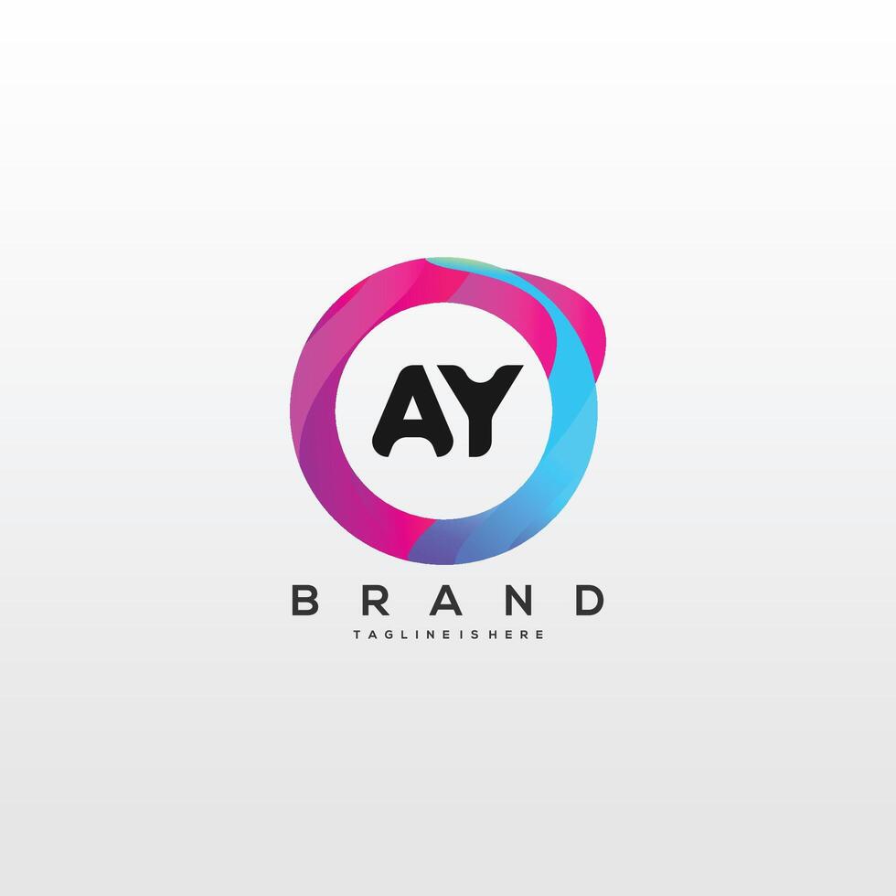Initial letter AY logo design with colorful style art 24546623 Vector