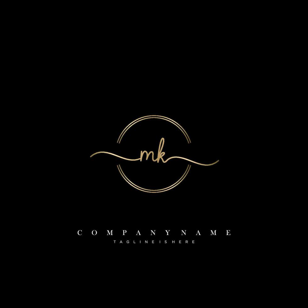 MK Initial Letter handwriting logo hand drawn template vector art, logo for beauty, cosmetics, wedding, fashion and business