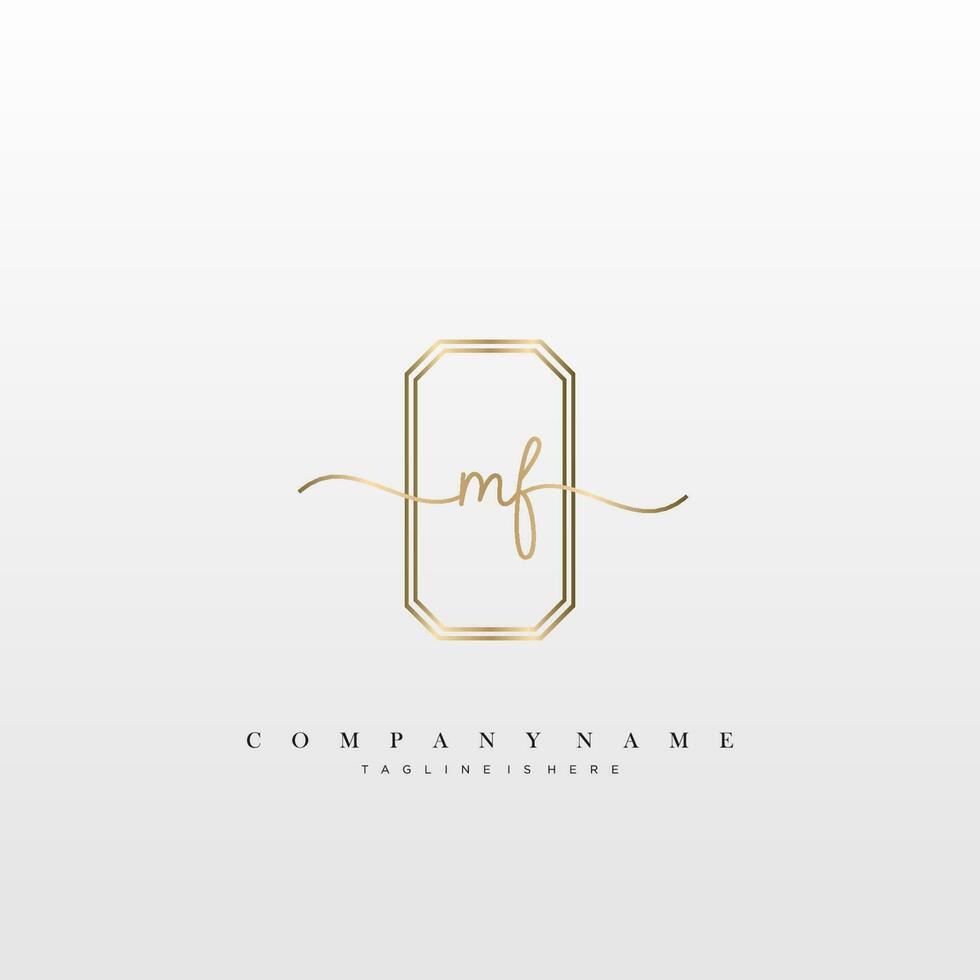 MF Initial Letter handwriting logo hand drawn template vector art, logo for beauty, cosmetics, wedding, fashion and business