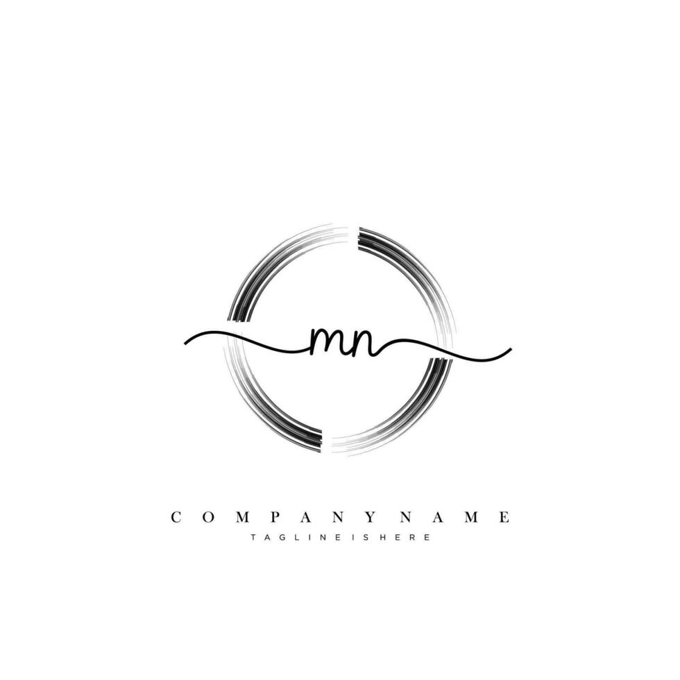 MN Initial Letter handwriting logo hand drawn template vector art, logo for beauty, cosmetics, wedding, fashion and business