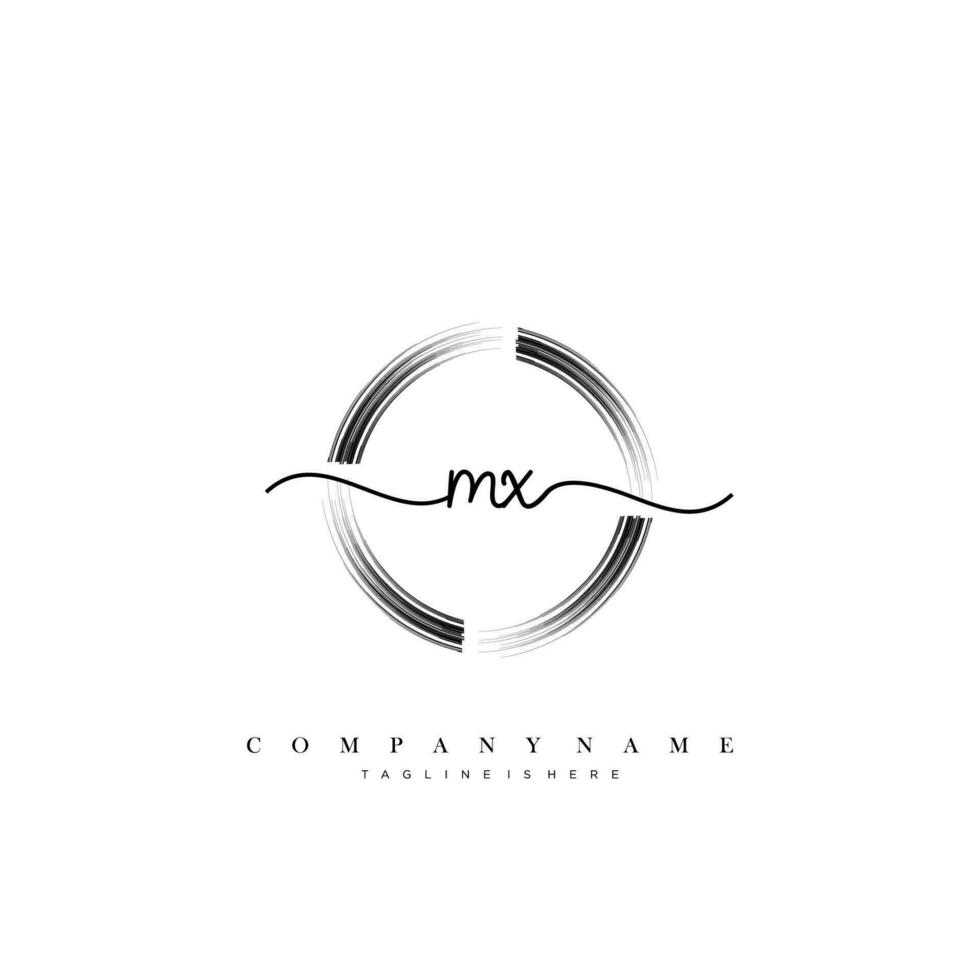 MX Initial Letter handwriting logo hand drawn template vector art, logo for beauty, cosmetics, wedding, fashion and business