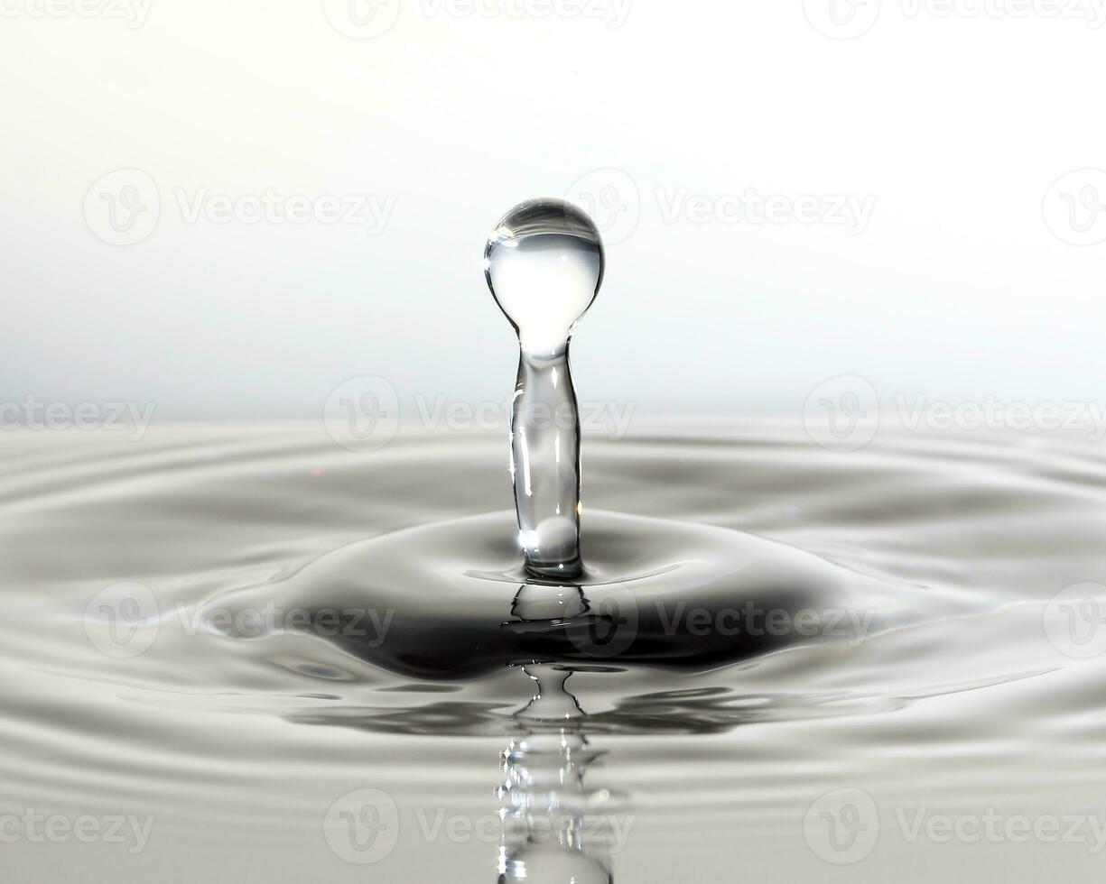 Water droplet drop splash collision dripping pillar reflection refraction photo
