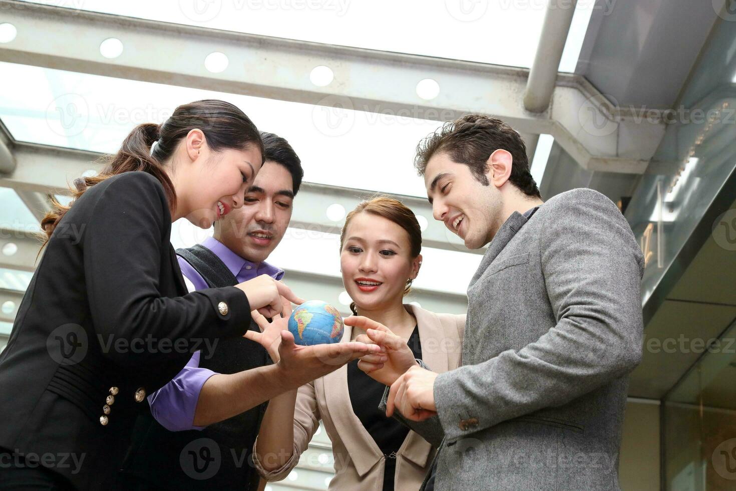 Young south east Asian middle eastern man woman student business colleague photo