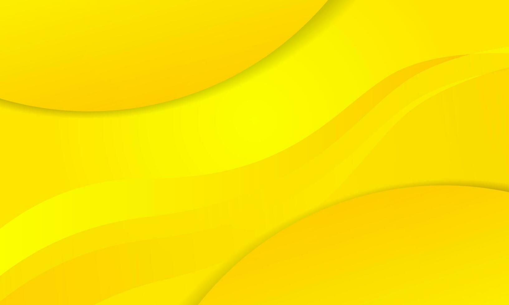 Yellow abstract background with wavy lines and shadows. Vector illustration.