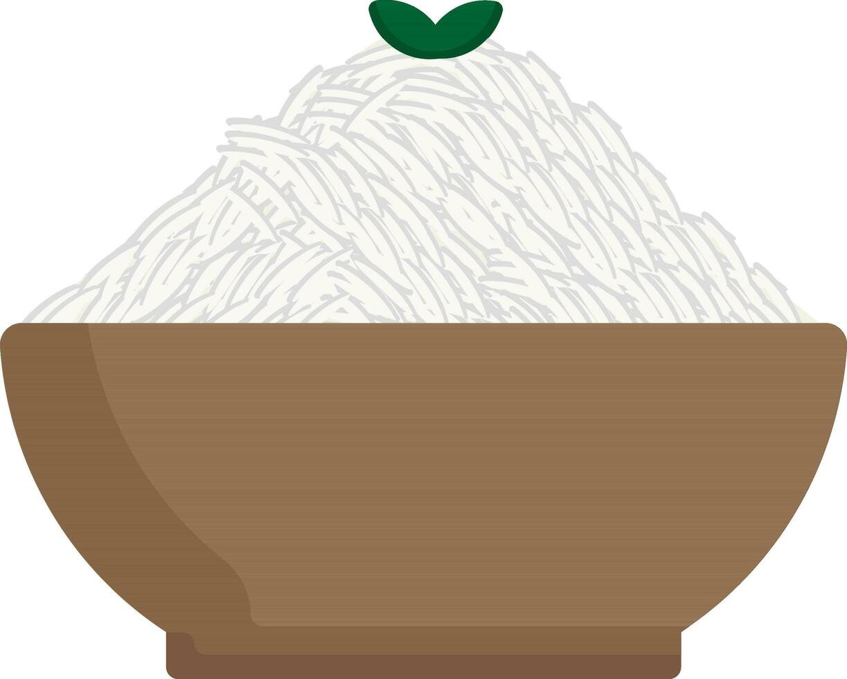 ilustración de arroz cuenco icono en plano estilo. vector
