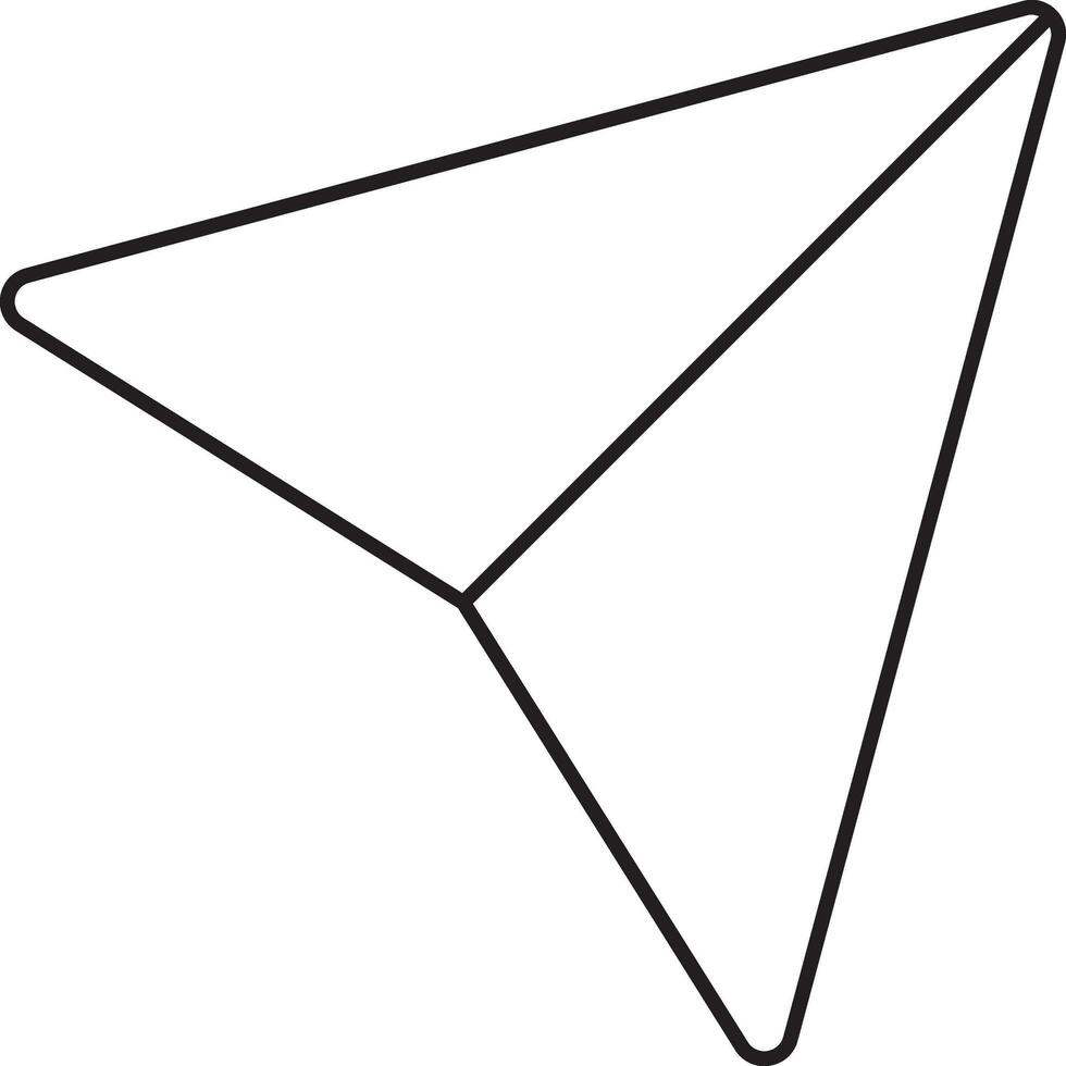 Plane Or Cursor Icon In Black Linear Style. vector
