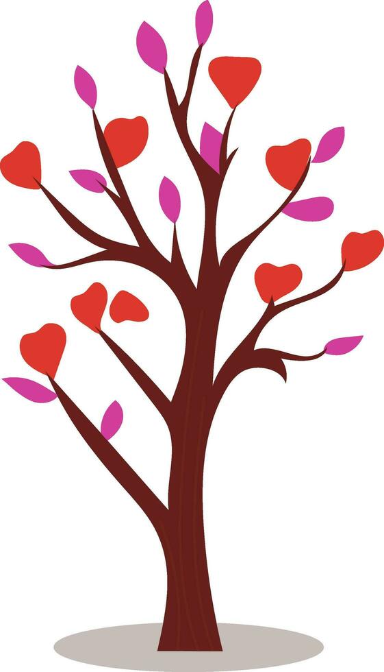 Vector Illustration of Tree With Heart Shape Icon.