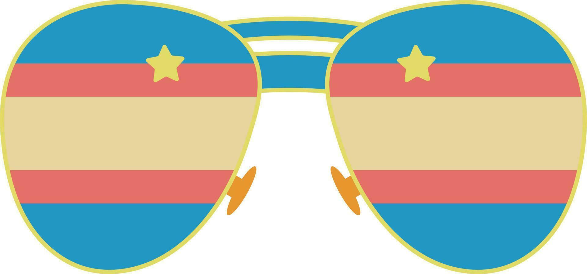 verano viaje elemento playa divertido vistoso gafas de sol ilustración plano icono vector