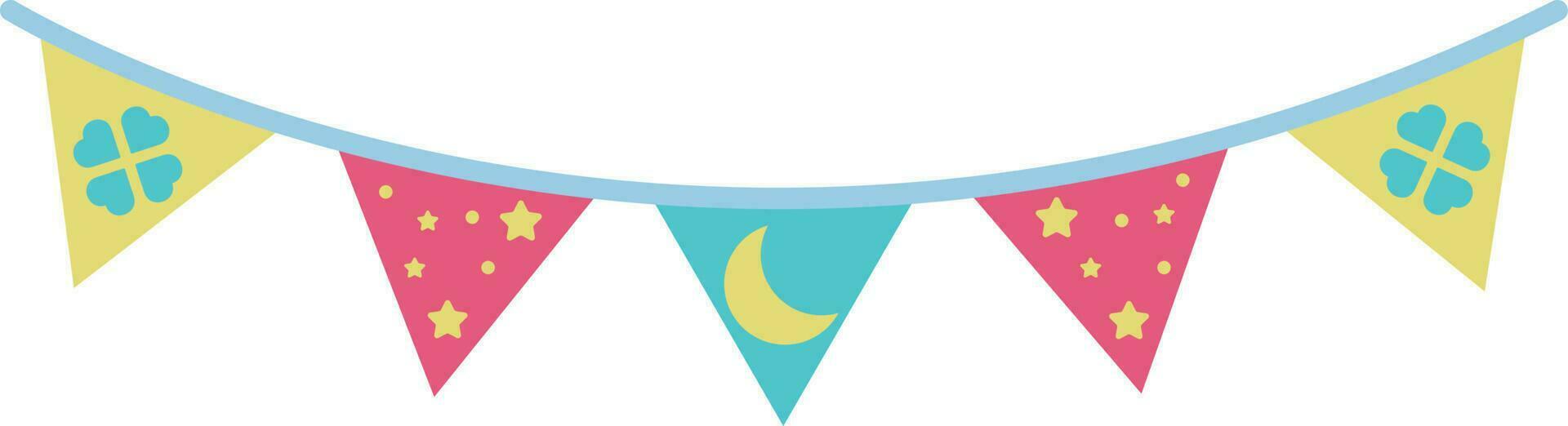 Triangle Colorful Cute Party Flags Illustration Special Style vector
