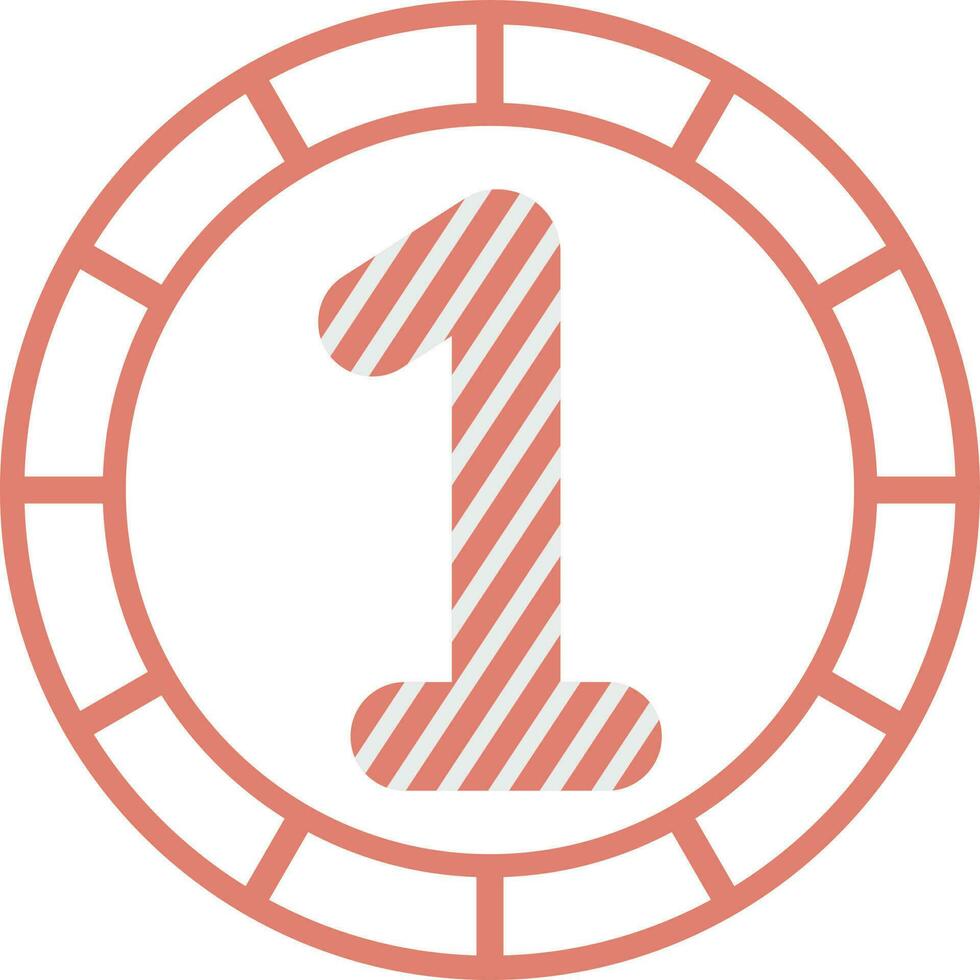 Number One Element Flat Icon vector