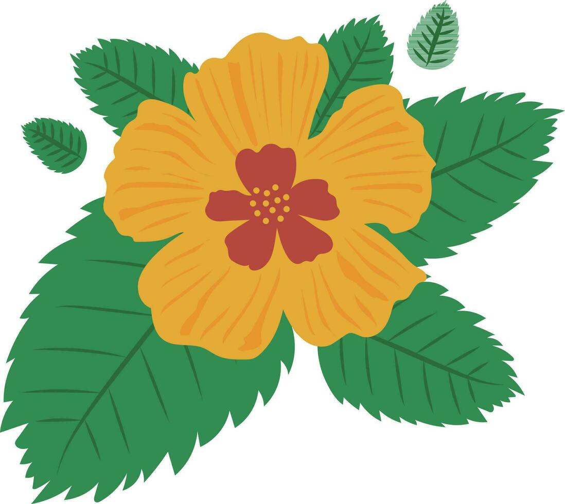 Yellow Flower Illustration Design Graphic Element Art Card vector