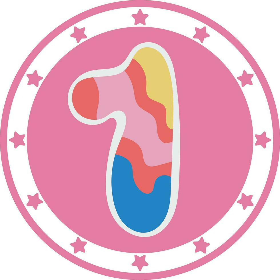 Number One Element Flat Icon vector